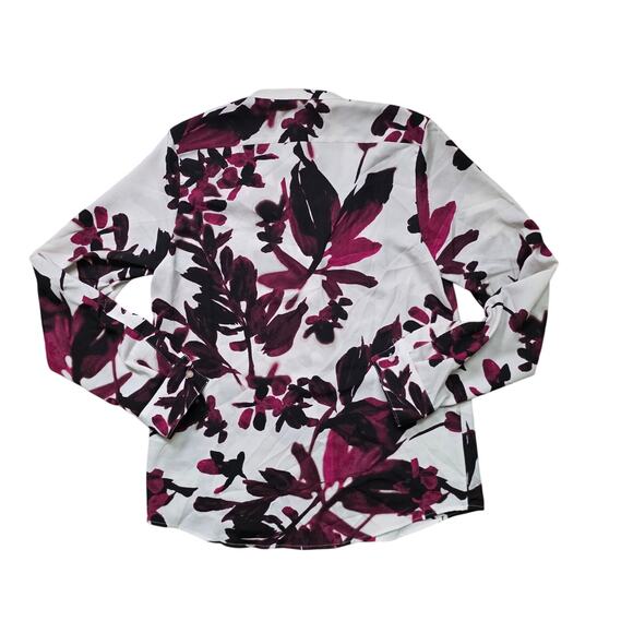 Calvin Klein Smock Yoke Chiffon Button-Front Tie Blouse Women’s XS - Picture 4 of 4